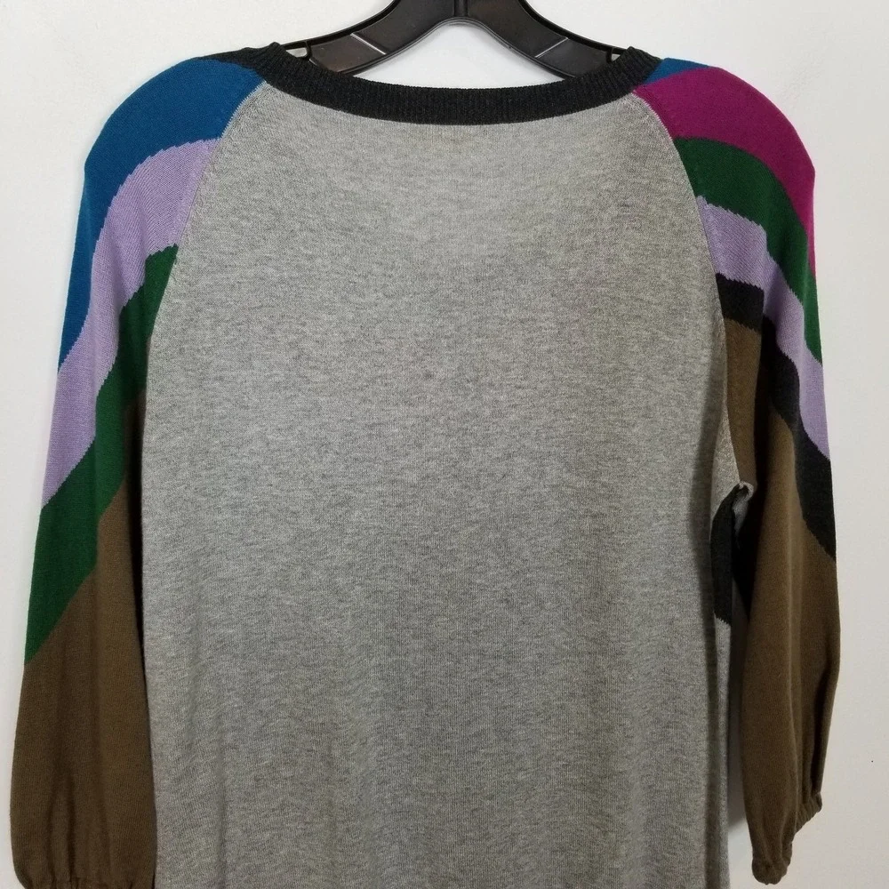 One Girl Who Women Multicolor Cotton Cashmere Cardigan Sweater Sz M Button ‎ Up